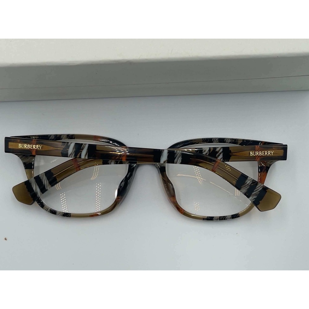 Burberry BE2462D Eyeglasses Check Sand Rectangular Frames 50mm 3A53 Italy